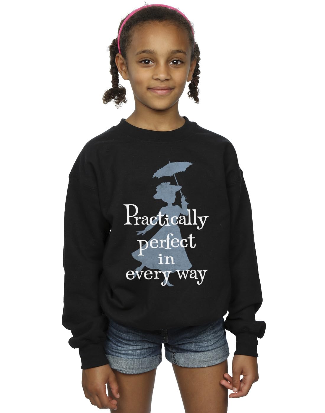 Disney Girls Mary Poppins Practically Perfect Sweatshirt Black 12-13 Years