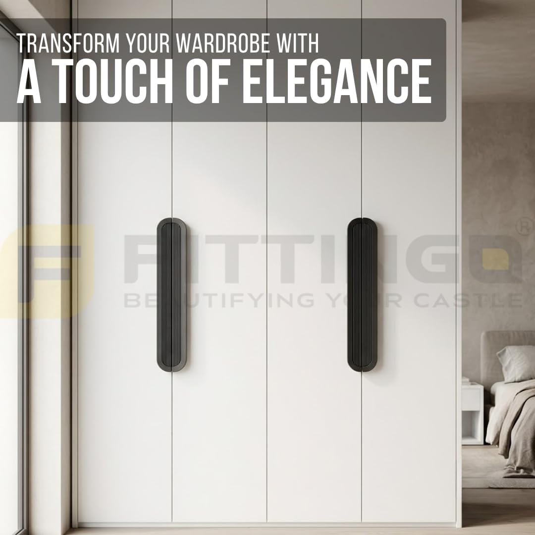 VEZEL 600mm Aluminium Wardrobe Handle, Silk Black, Pack 2 — Amazon image 5