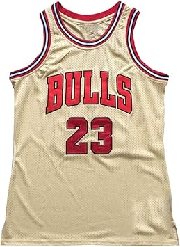 Amazon 23bulls Jordan トラピーズジョーダンバスケットボールジャージーバスケットボール95 96シーズン特別版レトロゴールド通気性メッシュ密刺繍スポー Wyk バスケットボール