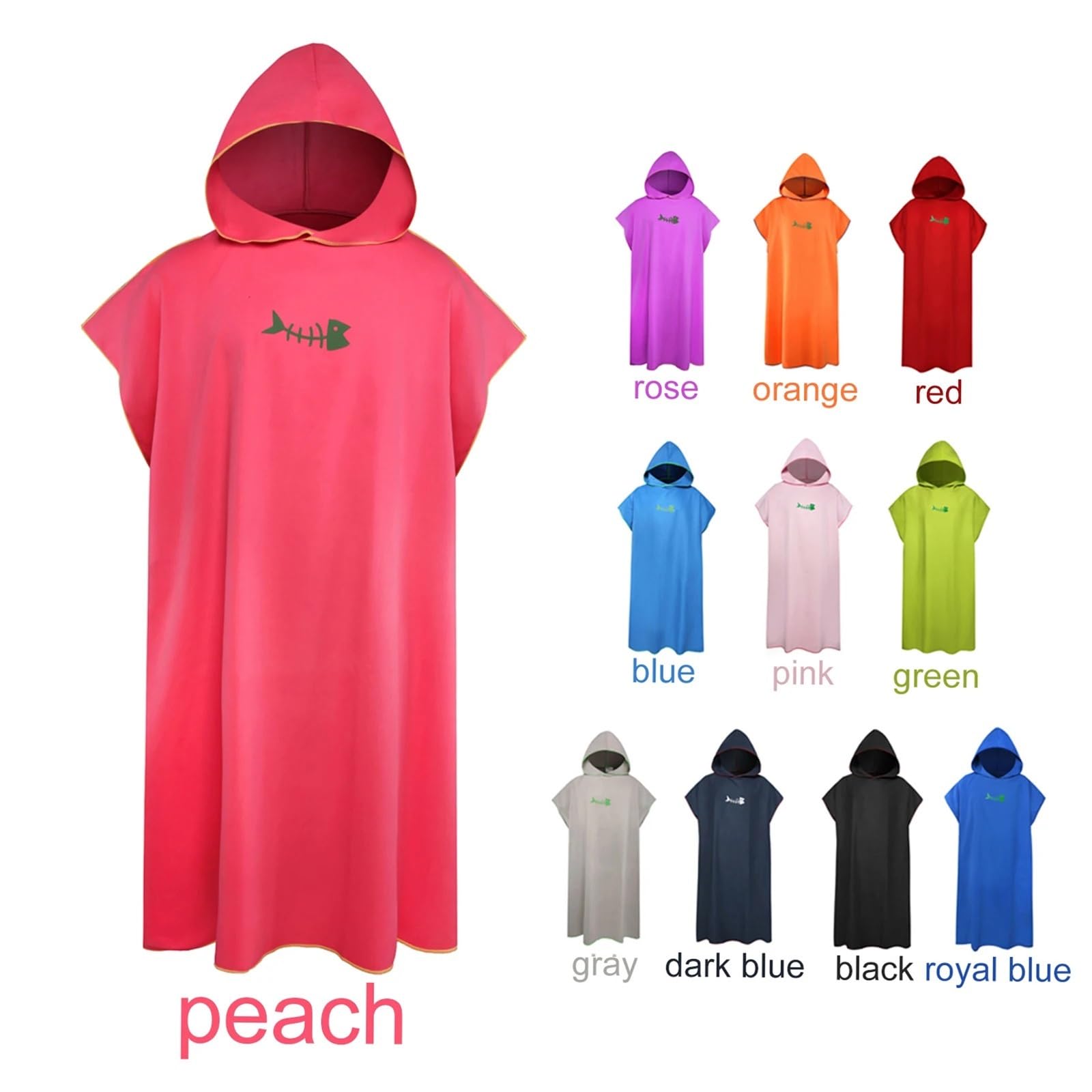 Poncho da surf, asciugamano for cambio con cappuccio, coperta da spiaggia, telo da bagno, muta, poncho da spiaggia for adulti(Pink)