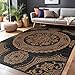 Luul Home Medallion Outdoor Rug 6x9 Washable Outside Carpet for Indoor Patio Porch Waterproof Easy Cleaning Non Shedding Area Rugs Nut Brown 6 x 9