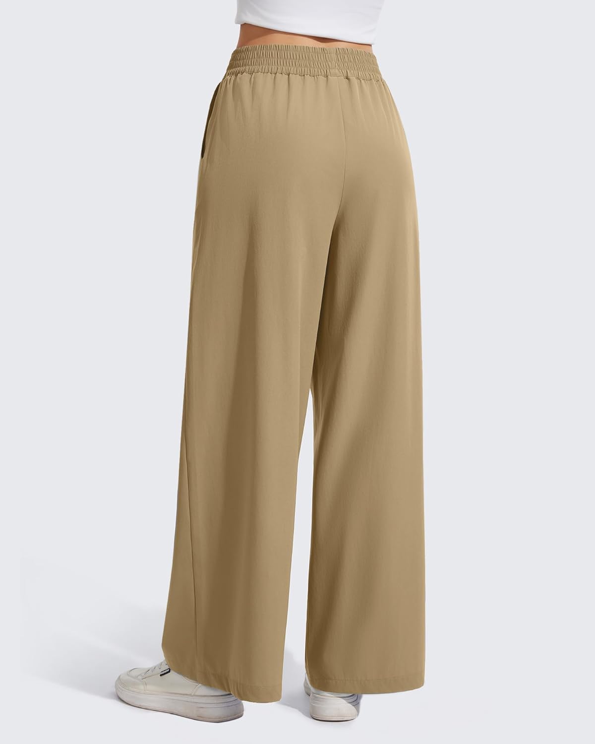 Womens Lightweight Wide Leg Pants Drapey with Pockets Athletic Yoga Pants Casual Travel Work Loose Pant - Image 2