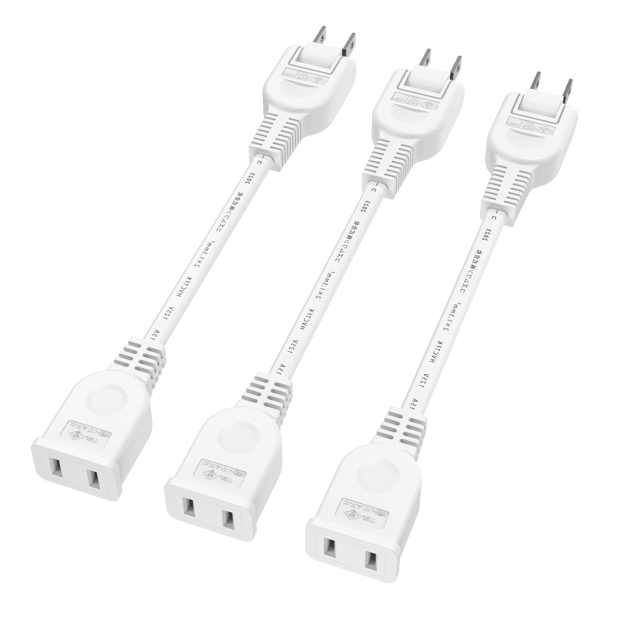 家電用電源コード 電源延長コード 2ピンプラグ接続可能 ACアダプタ用電源延長コ…