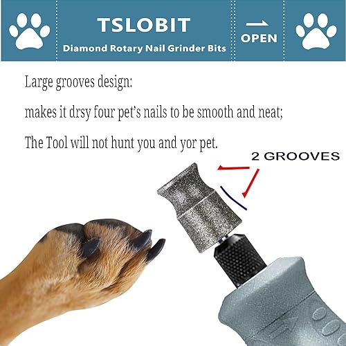 Miniatura 3 de Brocas de diamante para molinillo de uñas para perro, herramienta giratoria, accesorio para amoladora de uñas de 18 pulgadas para amoladora Dremel,