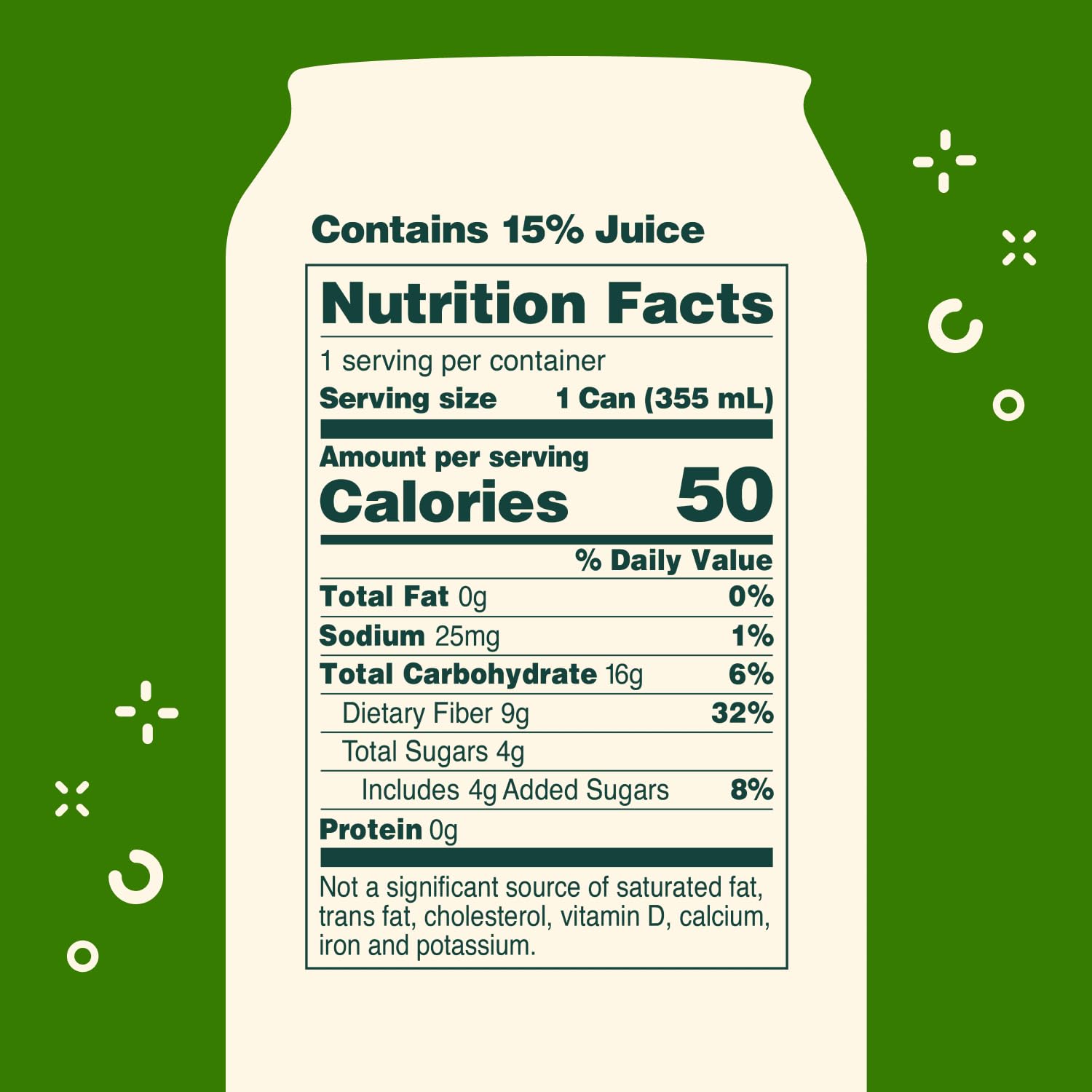 OLIPOP Prebiotic Soda Pop, Lemon Lime, Prebiotics, Botanicals, Plant Fiber, 12 fl oz