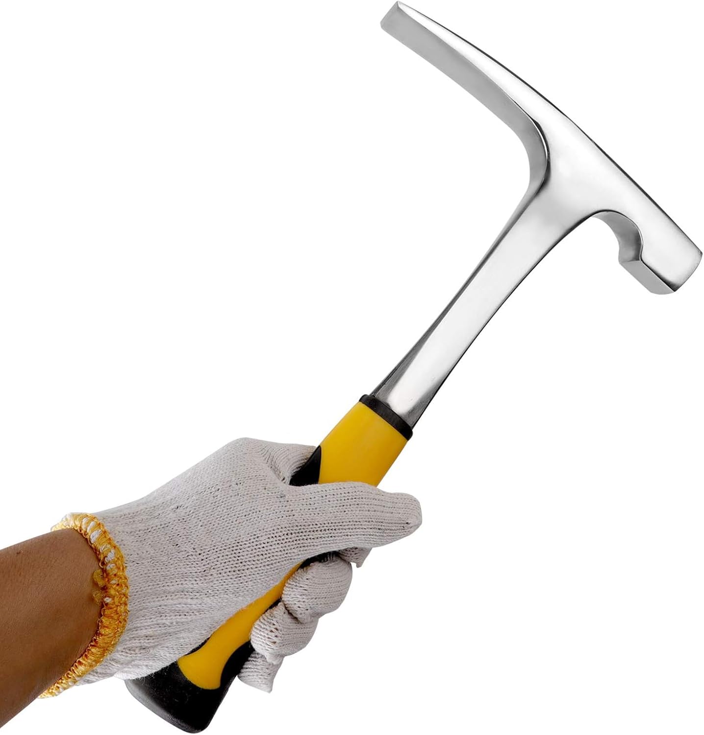 KEILEOHO 2 Pack 32 oz Forged Brick Hammer, Geologist Flat head Rock Pick Hammer, All Steel Geologist Hammers, Bricklayer's/Mason's Hammers with Non-Slip Shock Absorbing Grip for Mining