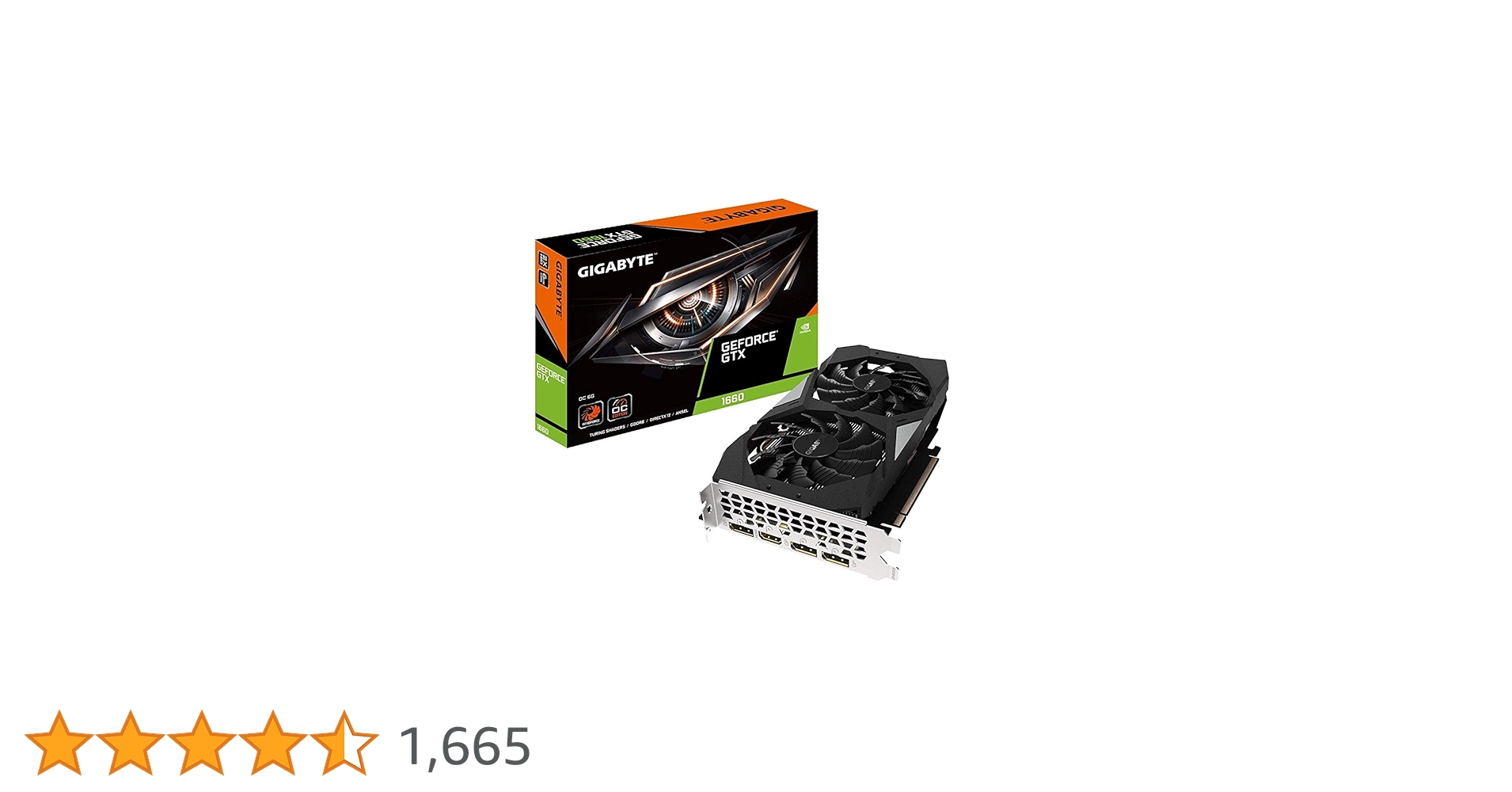 Amazon | Gigabyte Gv-N1660OC-6GD GeForce GTX 1660 OC 6G