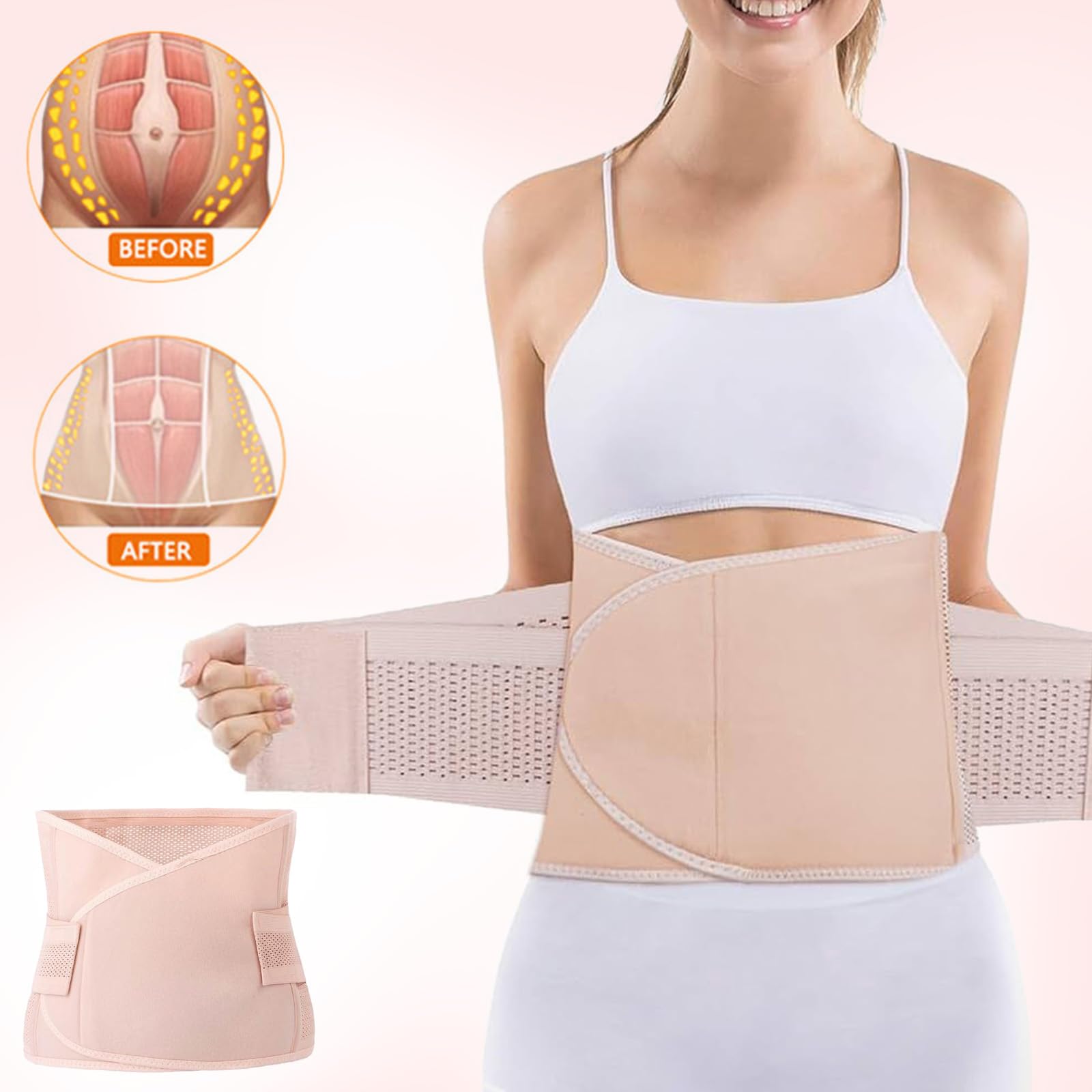 Fascia addominale post-partum, fascia addominale regolabile, cintura di recupero 3 in 1, sezione C, cintura per alleviare il dolore alla schiena, supporto post-partum per lo stomaco dopo la gravidanza
