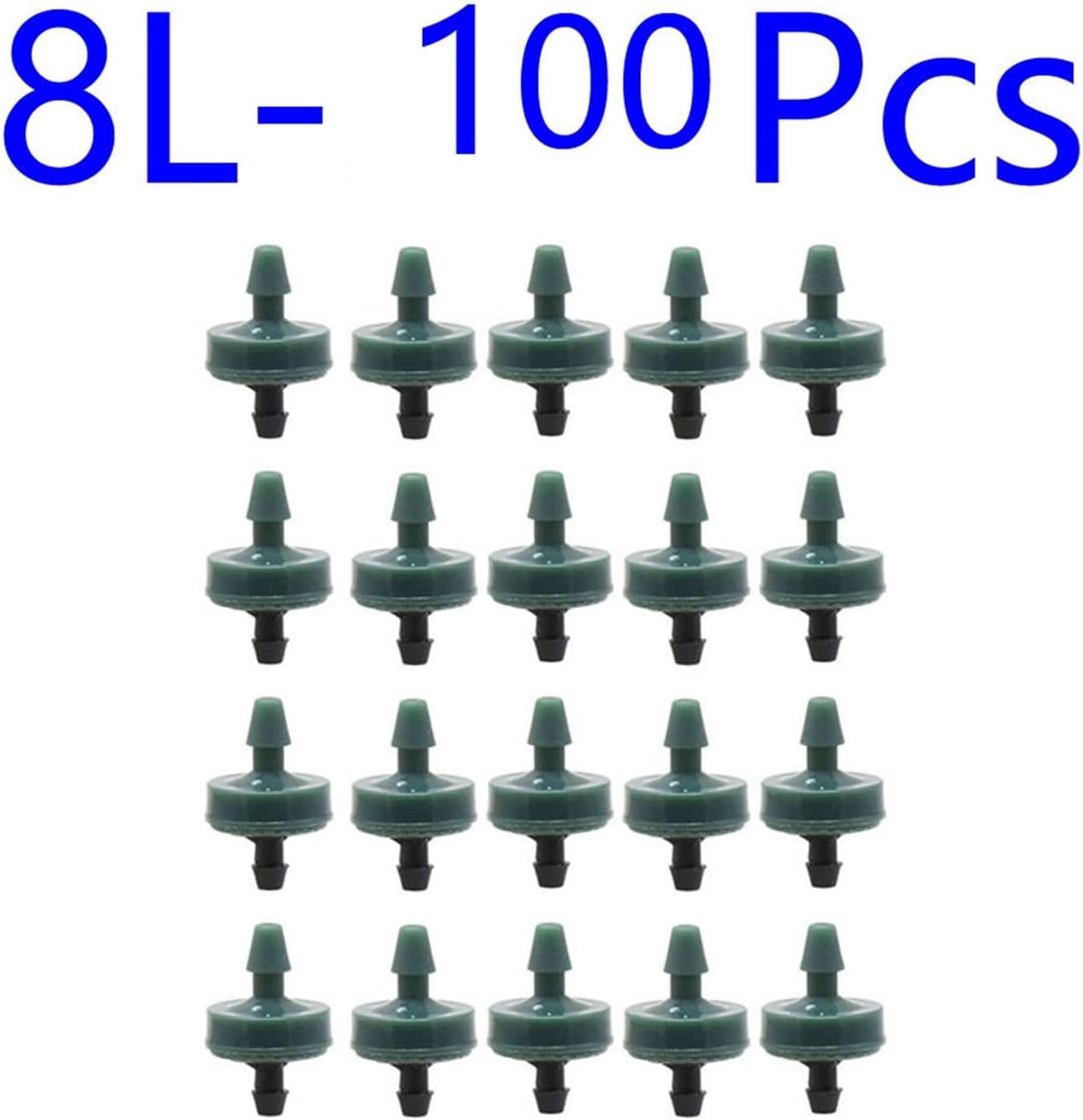 Gardening Irrigation Dripper 5-100Pcs Garden 2L/4L/H 8L/H Emitter Pressure Compensation Dripper Micro Irrigation Hose Dripper Section Drip Tube (Color : 8L x 100pcs)