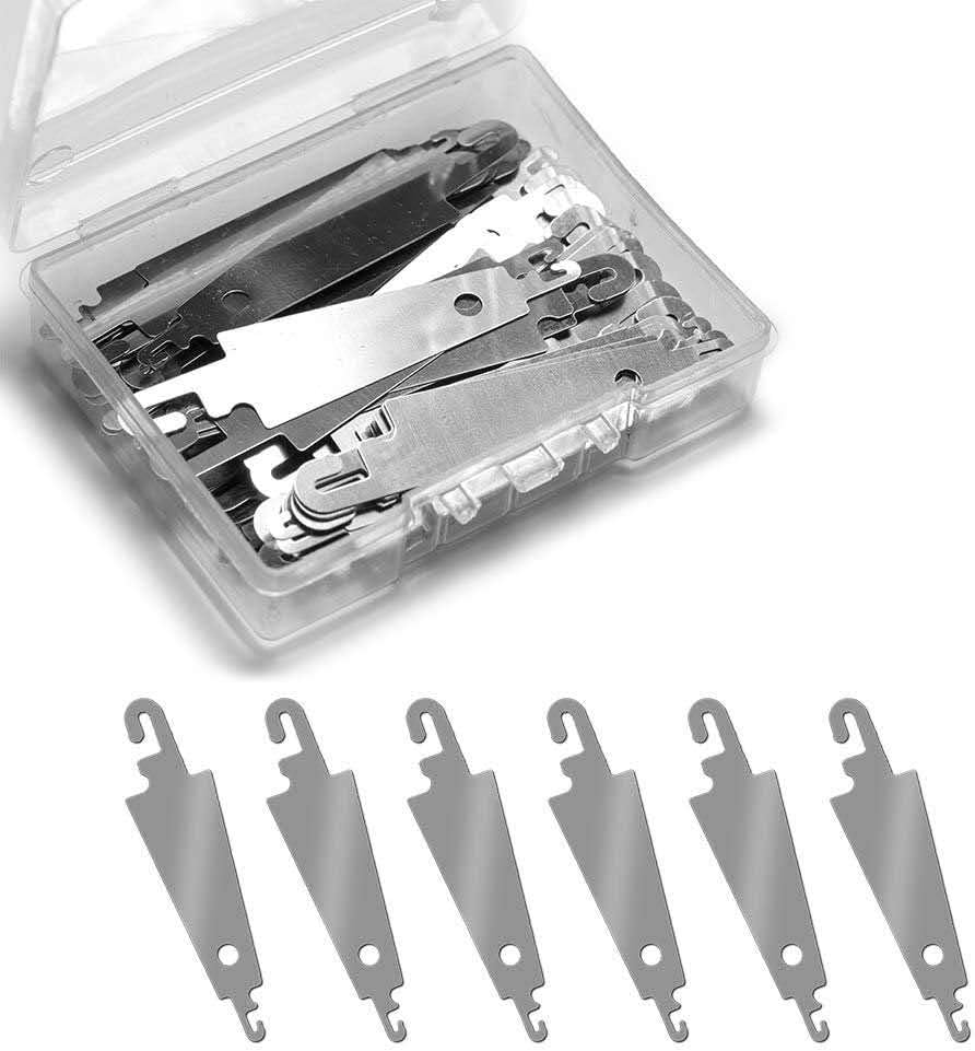 Jofefe 60Pcs Stainless Steel Needle Threader Embroidery Cross Stitch Needle-Threading Tools for Large Eye Needles Hand DIY Sewing with Clear Box for Keep it in Place