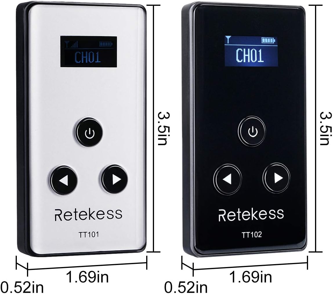 Tор Rаtеd Case of 1 Transmitter 3 Receivers,Retekess TT101,Wireless Tour Guide System,Church Translation Equipment,256ft Transmission,99 Channels,Used for School,Factory Museum Tour