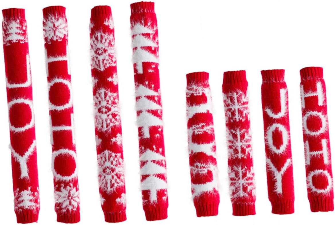 KALLORY 8Pcs Christmas Fridge Handle Covers Xmas Appliance Handle Gloves Protective Cover for Refrigerator Microwave Oven Easy to Clean and Stain Resistant Kitchen Decor