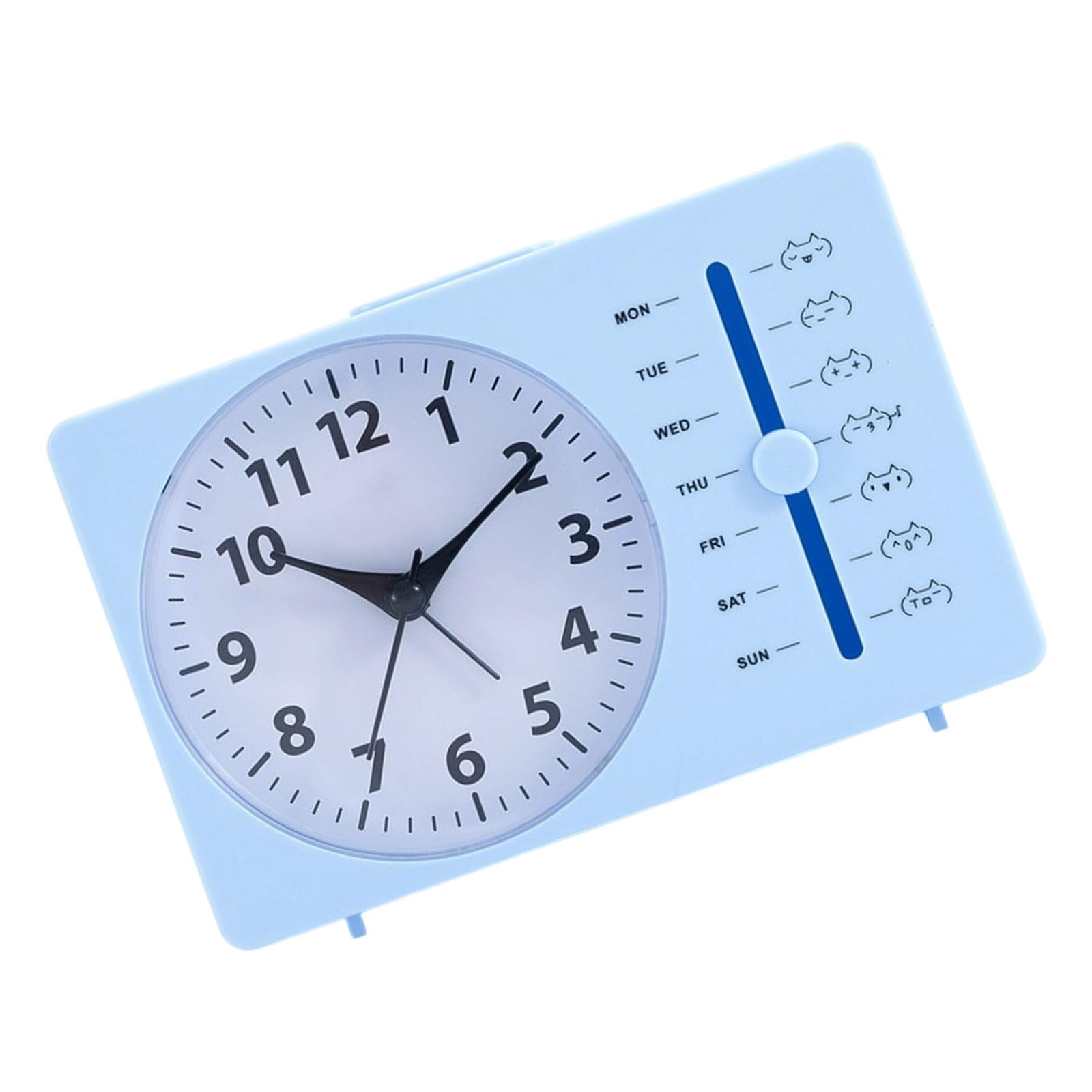 HDOYTXXM Battery Operated Travel Alarm Clock with Days of the Week Silents Small Clocks with None Ticking Analog Quartzs Students Small Battery Operated Analog Alarm Clock Silents None Ticking