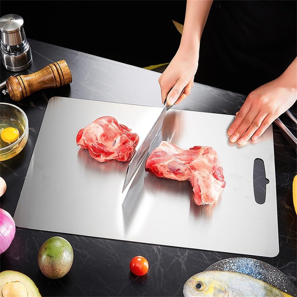 Tagliere in titanio di alta qualità, 30 x 46 cm, resistente, per carne e verdure, utensile da cucina ideale per professionisti della cucina e cuochi casalinghi