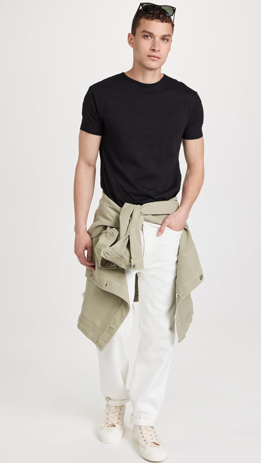 Paul Smith Men's Cotton Logo Lounge 3 Pack T-Shirts, Black/White/Navy, XXL - Image 5