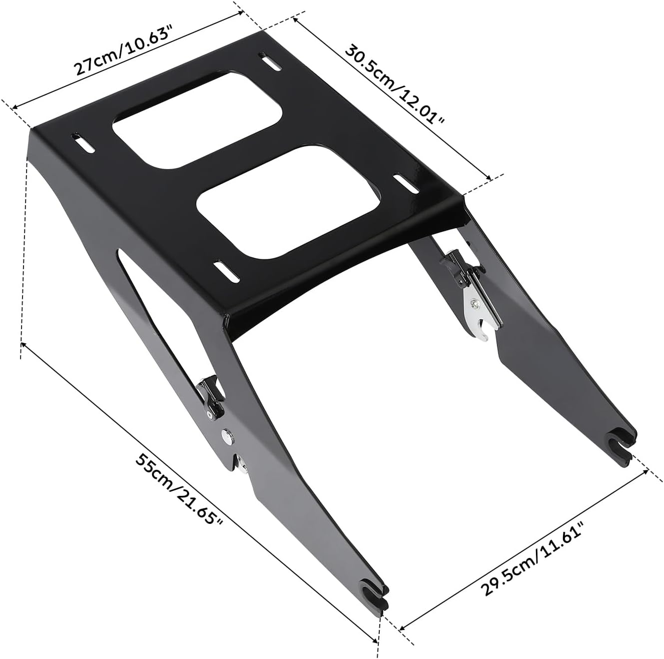 TCT-MOTORPARTS Black Two Up Mount Rack Fits for Harley Softail Sport Glide FLSB 2018-2025 2020 Low Rider/S/ST