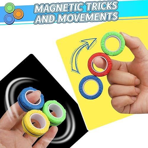 Miniatura 4 de Juguetes magnéticos giratorios para niños y adultos, anillo magnético para ansiedad, regalos de fiesta, giro de mano genial, juguetes de mano para