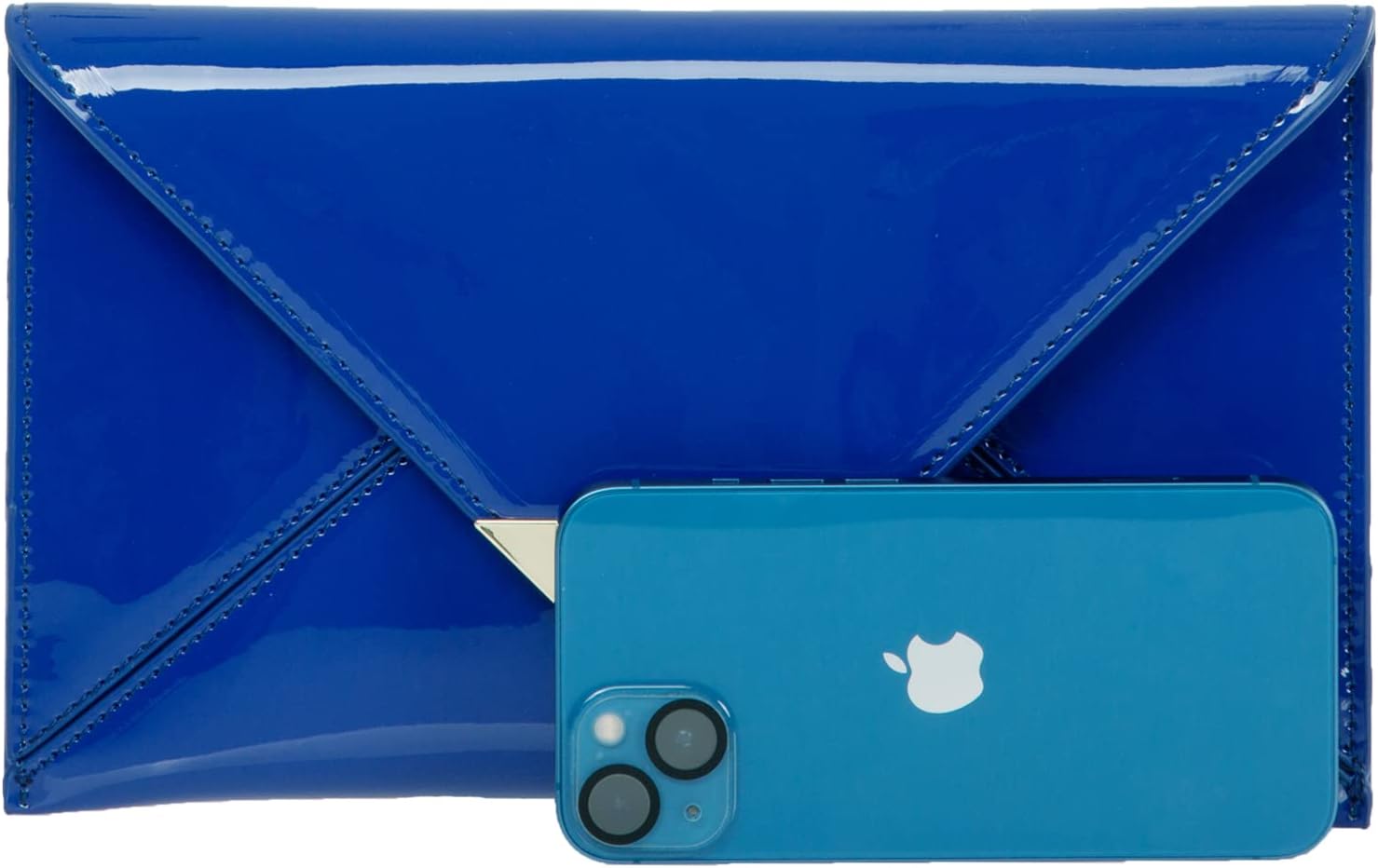 JNB Faux Patent Leather Glossy Envelope Clutch