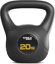 TREX SPORT Kettlebell 6 kg, 8 kg, 10 kg, 12 kg, 16 kg, 20 kg TX-006-020CKB Kettlebell & Ball Weights for Full Body Workout Non-Slip Handle, Floor-friendly
