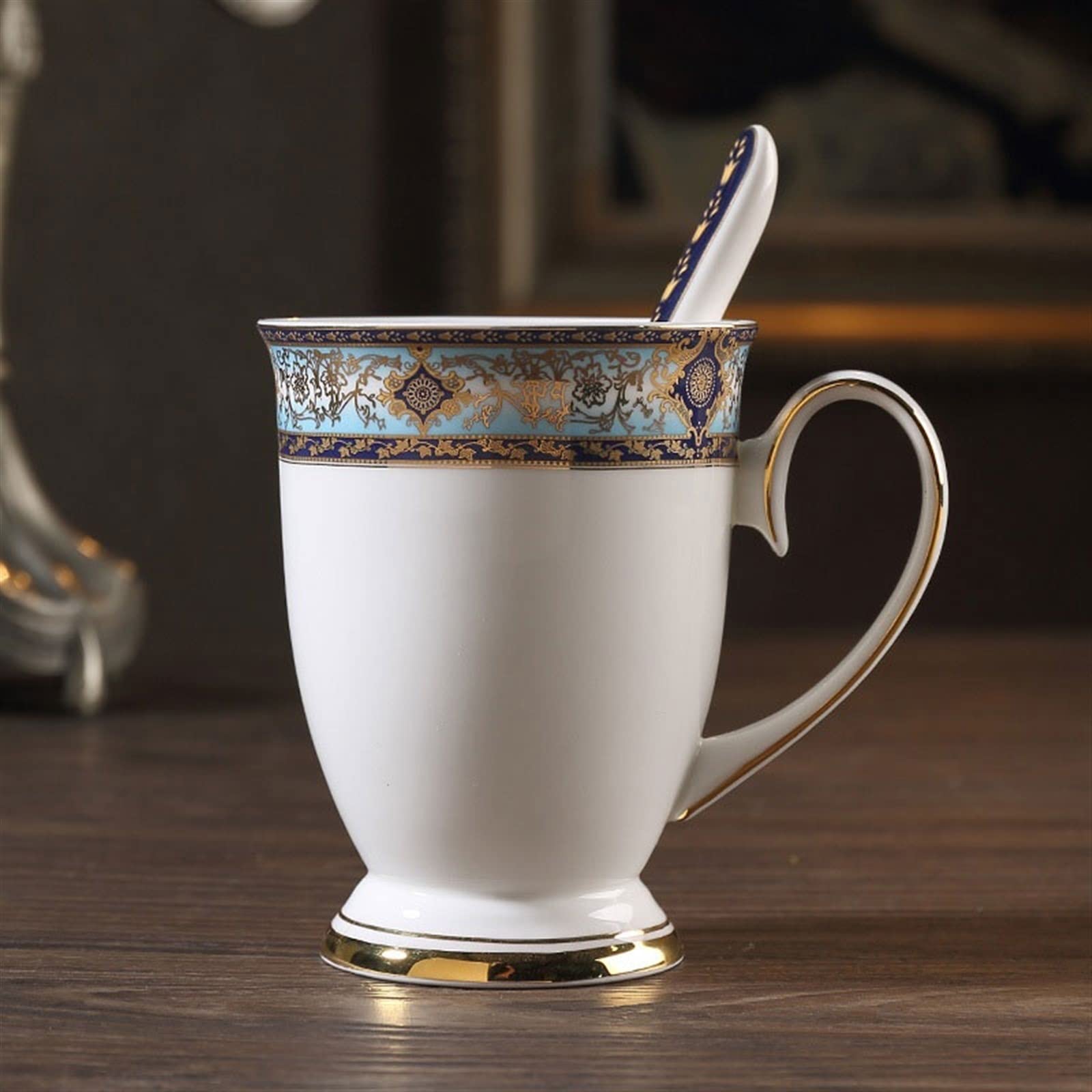 Latte Coffee 350Ml Porcelanowa Filiżanka Do Kawy Ręcznie Robiona Domowa Filiżanka Do Popołudniowej Herbaty Śniadanie Mleko Filiżanka Z Łyżeczką Zestaw Do Kawy