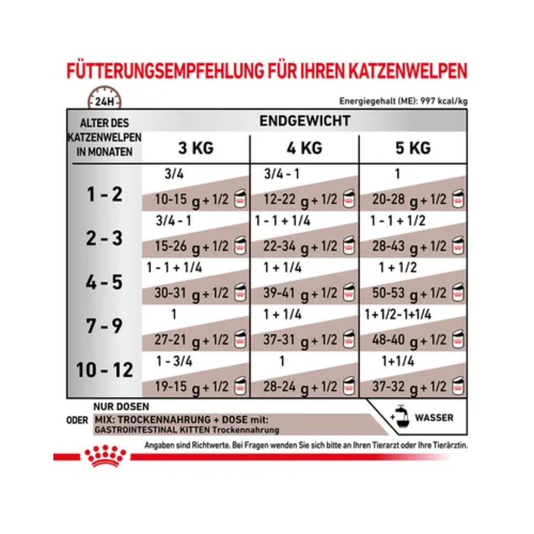 Royal Canin Veterinary Gastrointestinal Kitten | 12 x 195 g | Alimentation Humide pour Chatons | Mousse Ultra Douce | pour favoriser la Digestion et la Croissance des Chatons