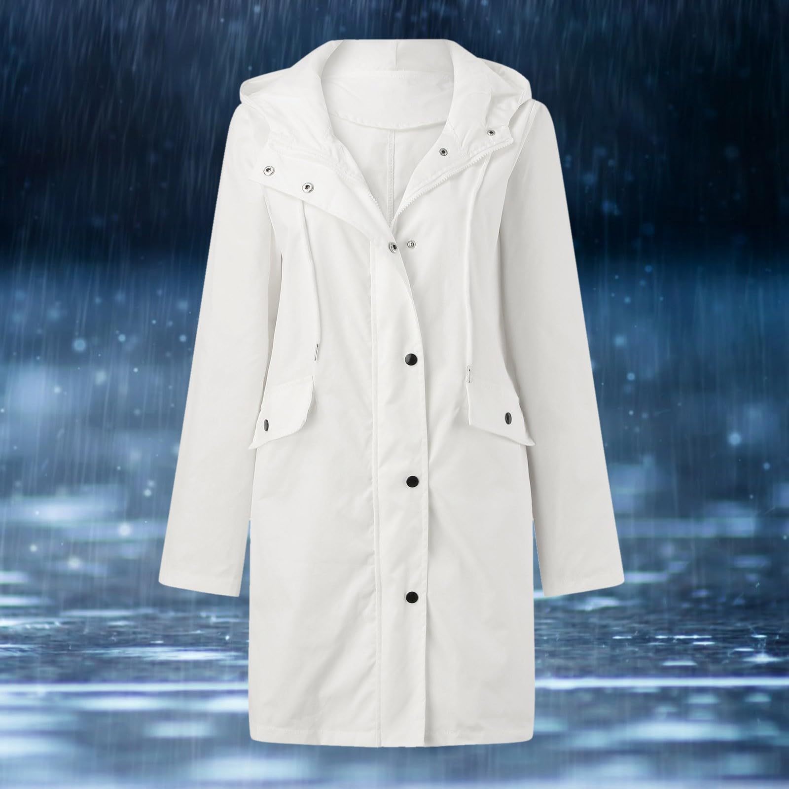 Regenjacke Wasserdicht Atmungsaktiv Damen-Kapuzenpullover wasserdichter Regenmantel solide Jacke Workout Outdoor-Regenjacke für aktive Frauen mit Taschen