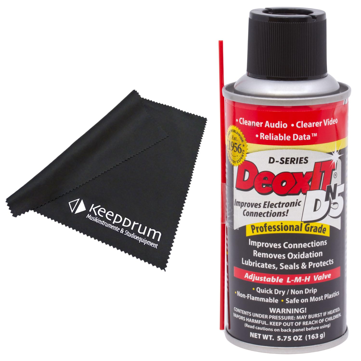 Caig DeoxIT DN5S-6N Spray de contact + chiffon microfibre Keepdrum