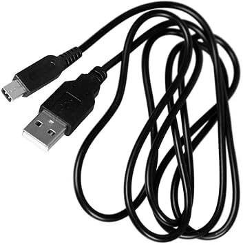 OcioDual 3DS Charging Cable USB Charger 2DS XL Cable Compatible with DSi DSI XL Consoles 1.2 m USB Power Adapter 2DS Charging Cable Data Sync Cable and Charger Black