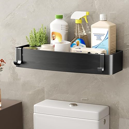 Miniatura 6 de BOZWELL Organizador de ducha adhesivo negro, gran capacidad para almacenamiento de baño, decoración del hogar y cocina, sin taladrar con 2 ganchos