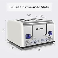 Vista 7 de Tostadora de 4 rebanadas, tostadora de bagel de acero inoxidable con temporizador LCD, ranuras extra anchas, pantalla doble, bandeja de extracción