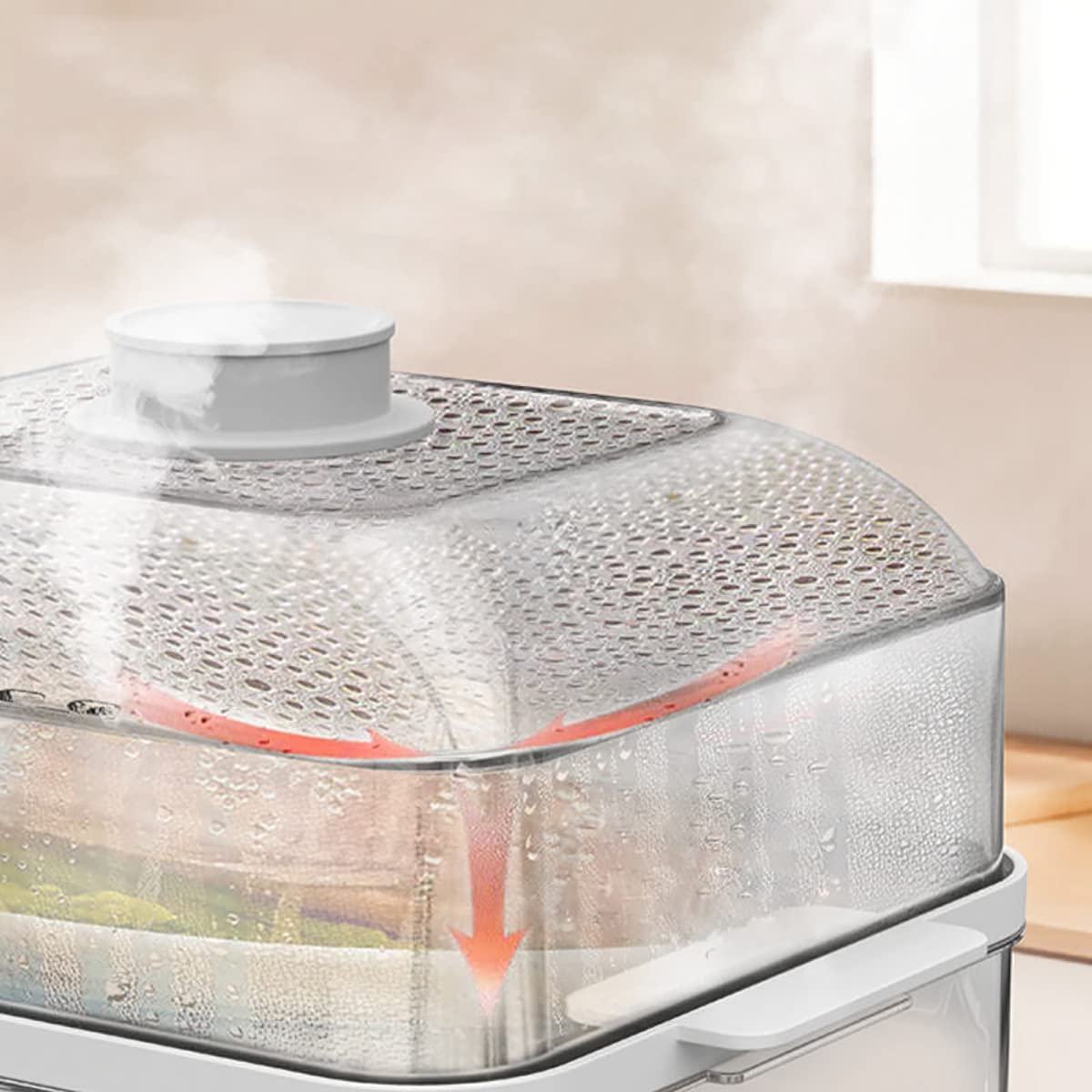 Vaporiera elettrica a 3 livelli, scatola vapore elettrica 18L/24L con griglia vapore in acciaio inossidabile, cestelli impilabili multifunzionali, 6 modalità di cottura preimpostate, cestelli 18L