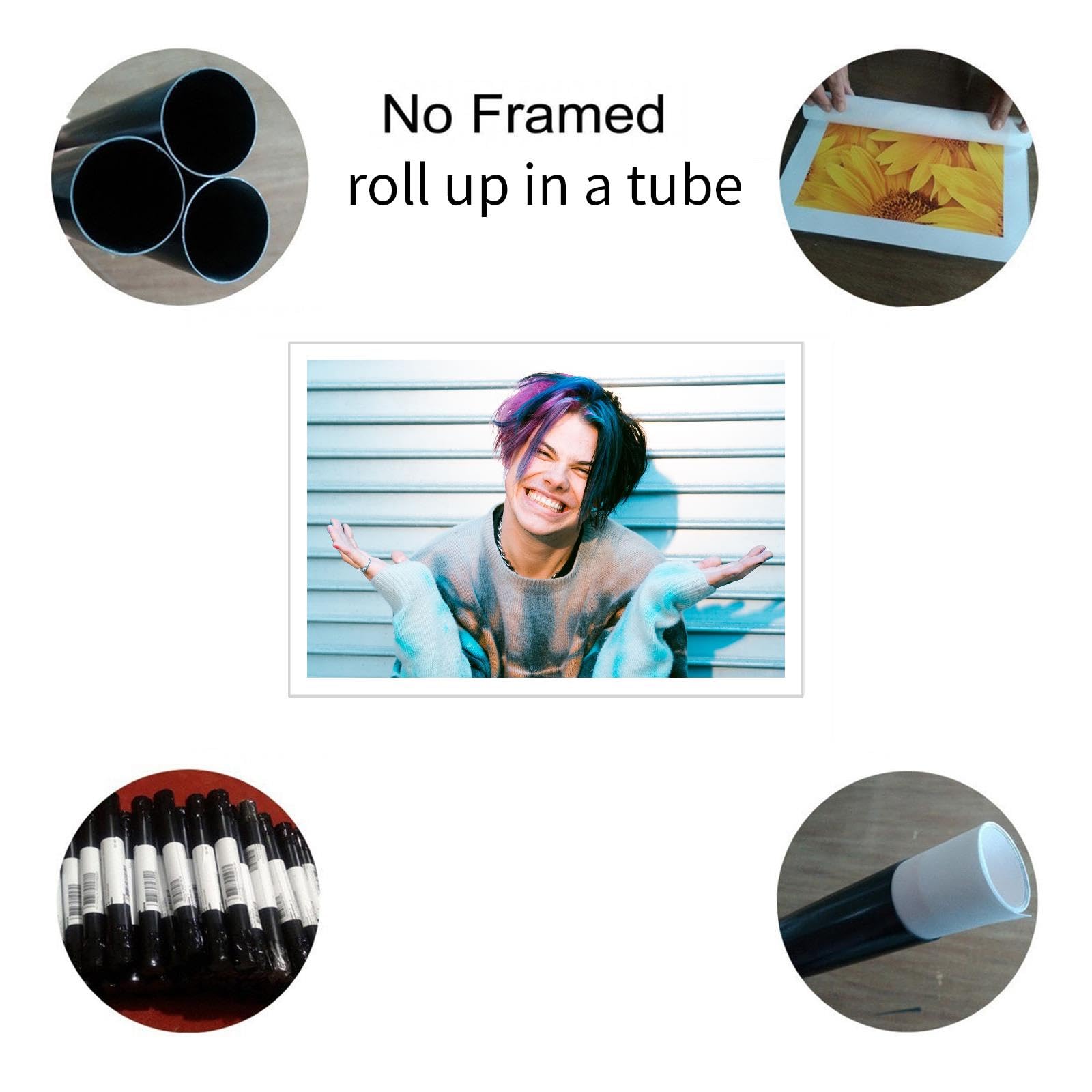 とてもエレガントで素敵な額 Amazon.com: QFZMTVU Yungblud Poster Canvas Prints Room