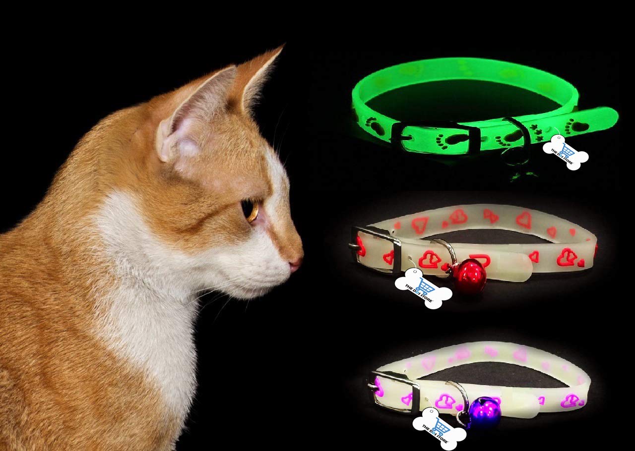 The DDS Store Cat Kitten Reflective Adjustable Collar Safety Buckle with Bells Cat Radium Adjustable Collar with Bell for Puppy/Kitten (Pink, Pack of 2) (B08P578B3P) Amazon Price History, Amazon Price Tracker