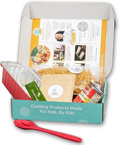 The Step Stool Chef Kits de cocina para niños, horneado de pasta de doble capa Juego de cocina real de bricolaje para niños, receta fácil de seguir