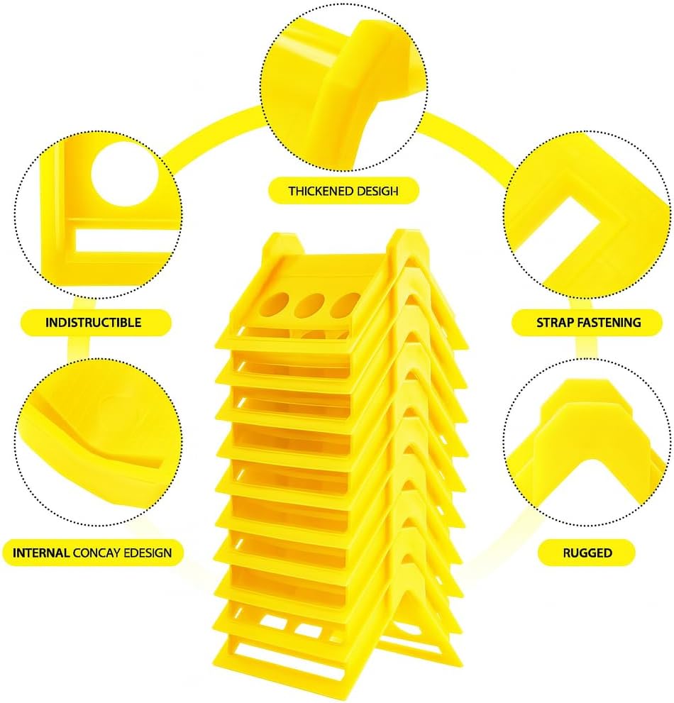 32 Pack 4" Flatbed Edge Protectors with Carrying Case - 4" Winch Ratchet Straps - Plastic Corner Protectors for Flatbed Cargo Load Truck Shipping Edge Protector (4" x 6")