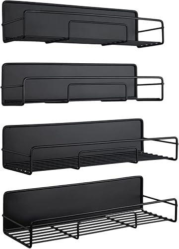 RedCall Paquete de 5 estantes magnéticos para refrigerador, estante magnético para especias para horno microondas, soporte para tarros de especias,