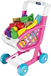 Carrinho de Compras Infantil com Acessórios (Rosa)