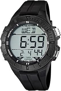 Reloj Digital Hombre K5607 - Resistente al Agua 10 ATM Fecha y Calendario, Cronógrafo, Doble Horario, Luz, Alarma, 12 y 24 Horas - Correa de Caucho - Color Splash