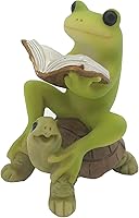 Vista 3 de Estatua de rana en miniatura de jardín, sonrisa todos los días