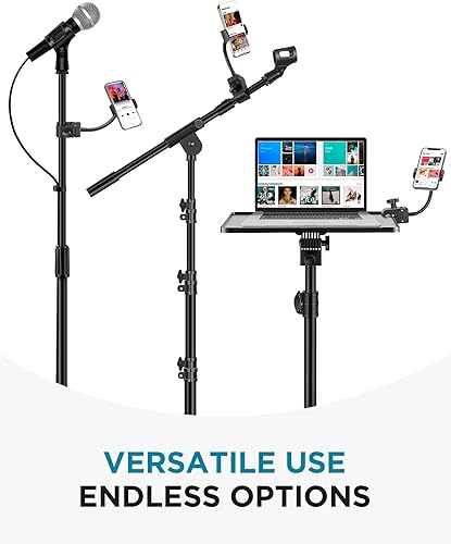 Miniatura 5 de InnoGear Soporte de micrófono para teléfono, abrazadera de montaje de cuello de cisne flexible para micrófono, tubos, tubos, accesorios de música