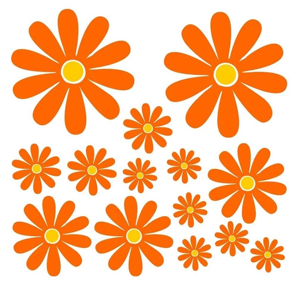Ensemble de décalcomanies de marguerite orange de voiture - 5
