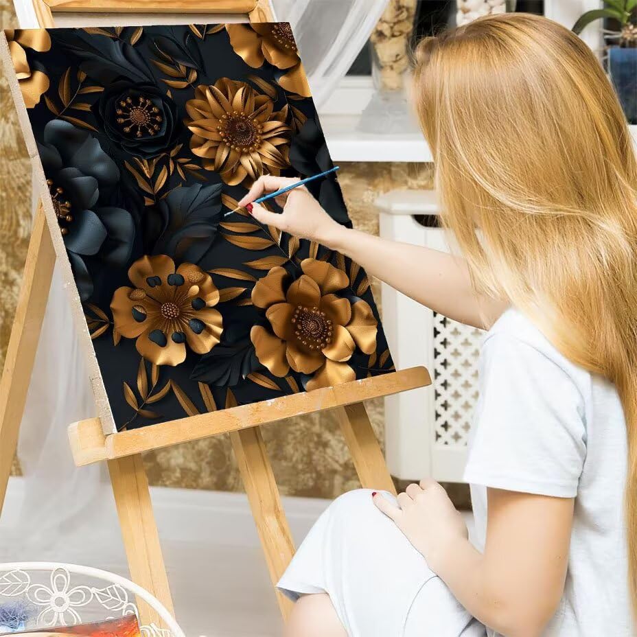 Pintar por Números Adultos Flor Flor de 90x120cm Kit de Lienzo y Acrílicos W0-326 7
