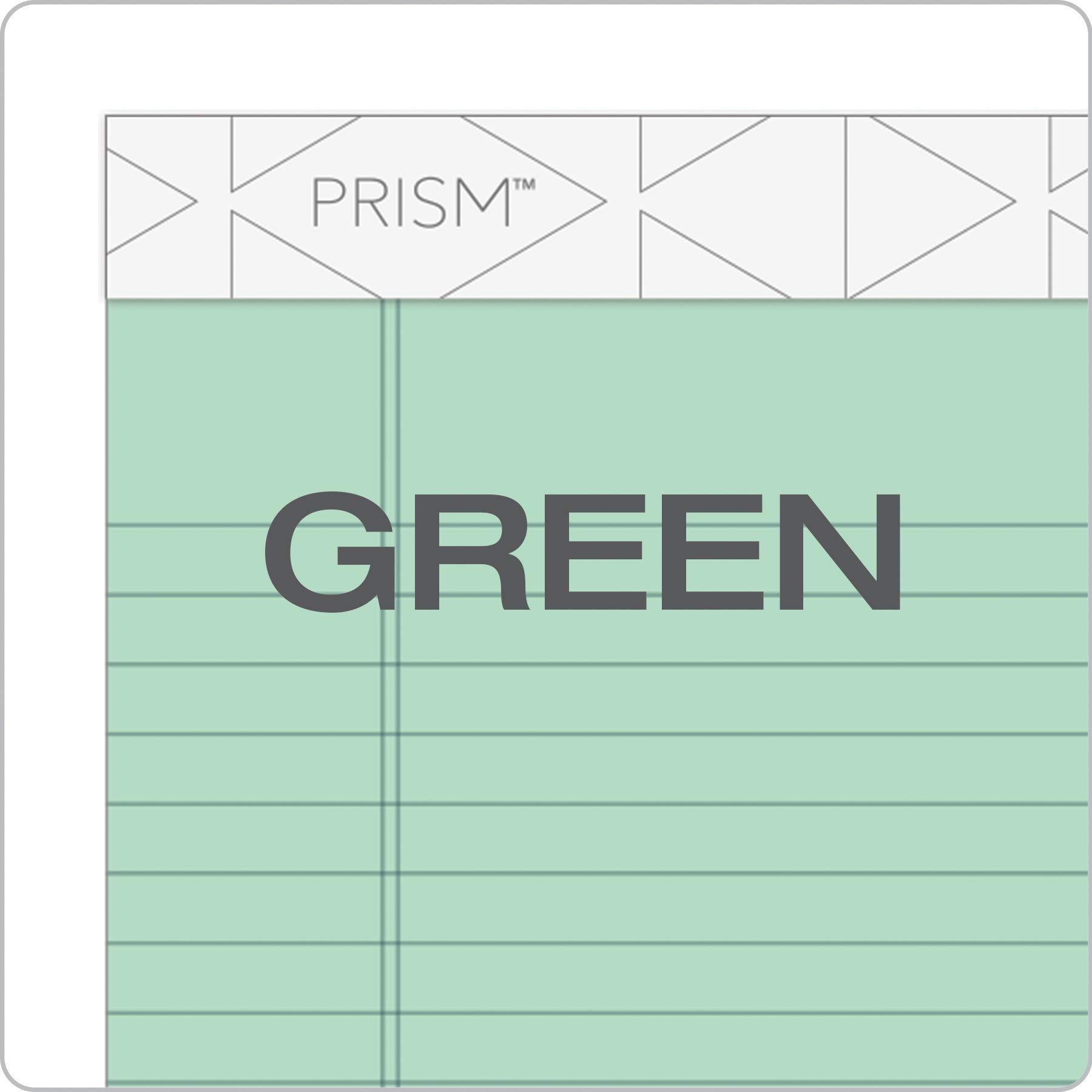 Tops Prism Plus 100% recyceltem Legal Pad, 12,7 x 20,3 cm, perforiert, Grün, schmal, Rule, 50 Blatt pro Block, 12 Pads pro Pack (63090)