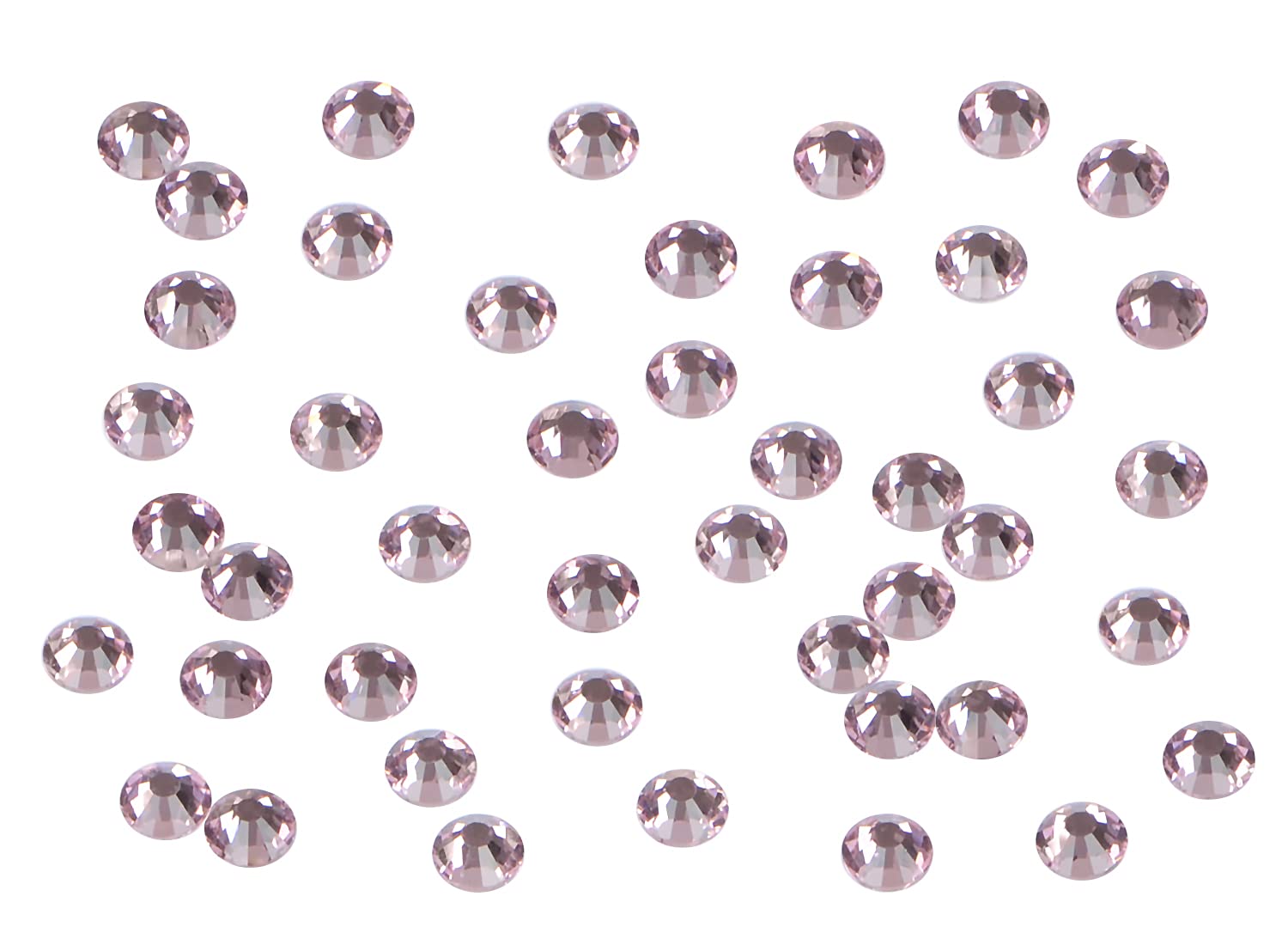 2880 strass artistici per unghie, non termoadesivi, rotondi, con retro piatto, in vetro, per la creazione di gioielli fai da te, con una penna (ss6, 2880 pezzi, rosa tenente)