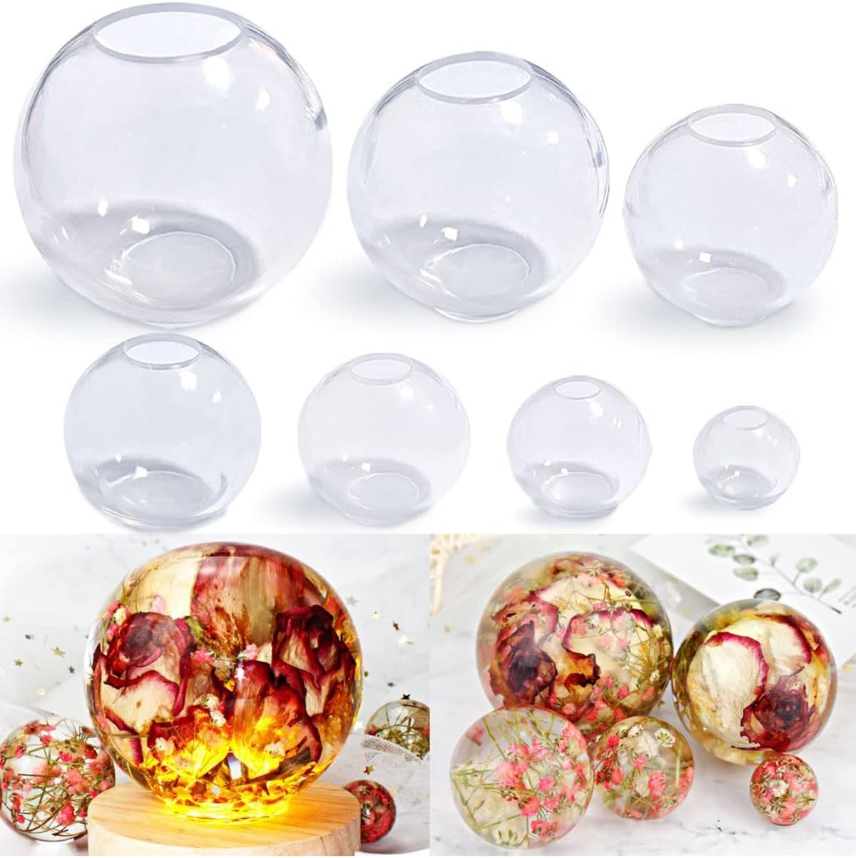 64 mm Deep Cube Silicone Seamless Sphere Transparent Resin Molds for Epoxy Resin Casting for Jewelry, Soap, Candle, Display, DIY