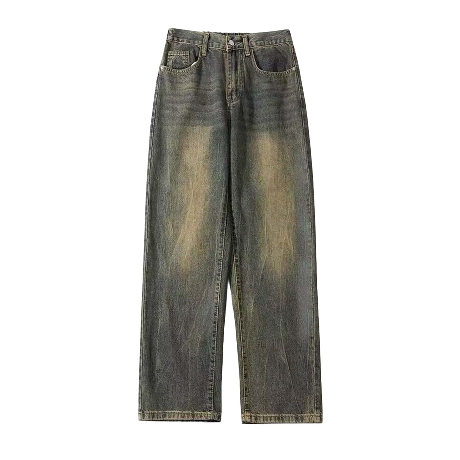 Pantalones Vaqueros Hombre-Pantalones Vaqueros Rectos de Estilo Casual para Uso Diario, para Primavera otoño, para Hombre