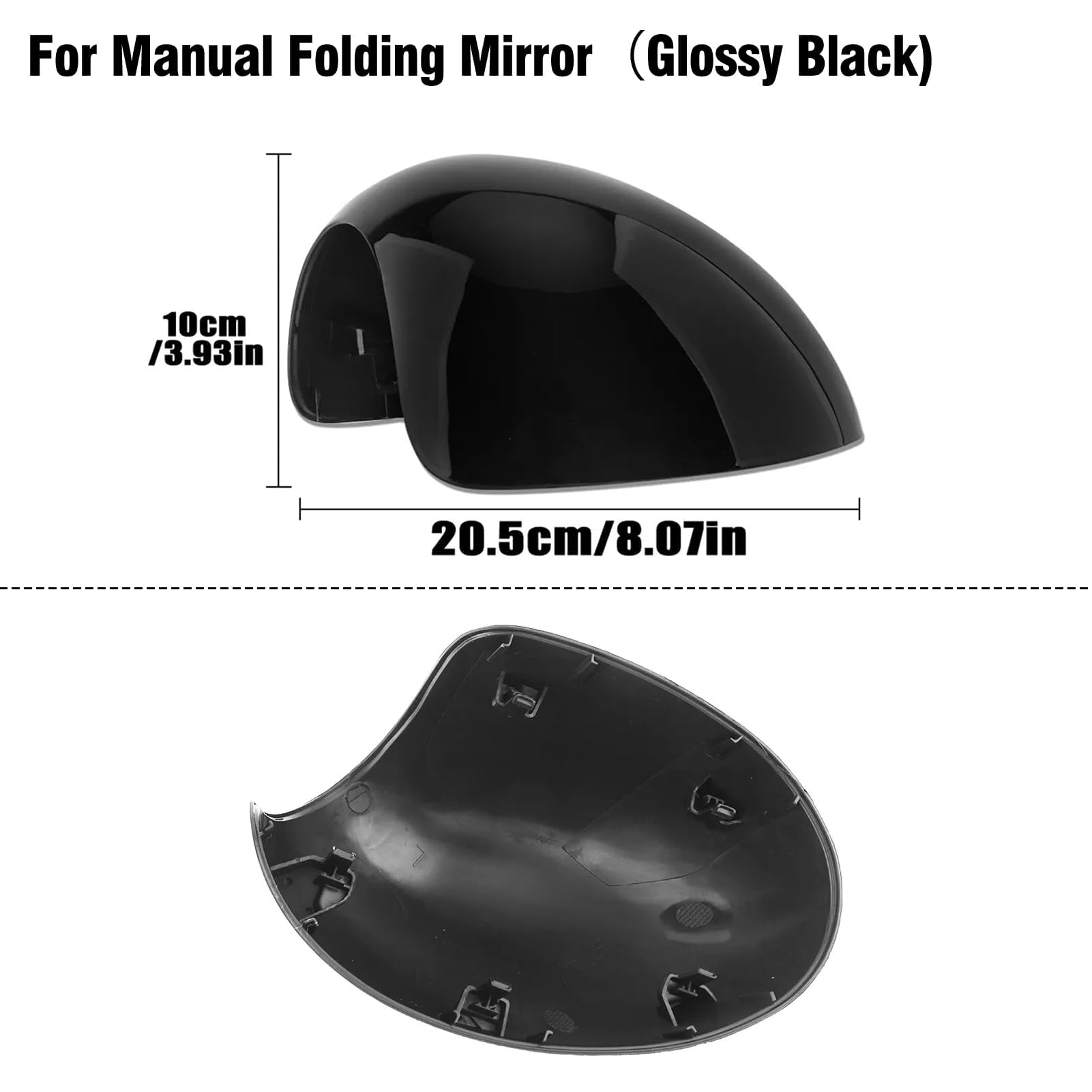 TTCR-II 2 PCS Spiegelabdeckungen Kompatibel mit Mini Cooper R56 Rückspiegel Abdeckung R55 R56 R57 R58 R59 R60 R61 Seitenspiegelgehäuse 2007-2015 Rückspiegelabdeckung (Manuell anklappbarer Spiegel)