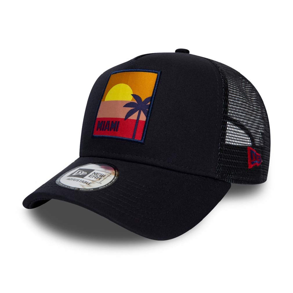 New Era Miami cap Verstellbar Trucker Kappe Sommer Patch USA Blau - One-Size