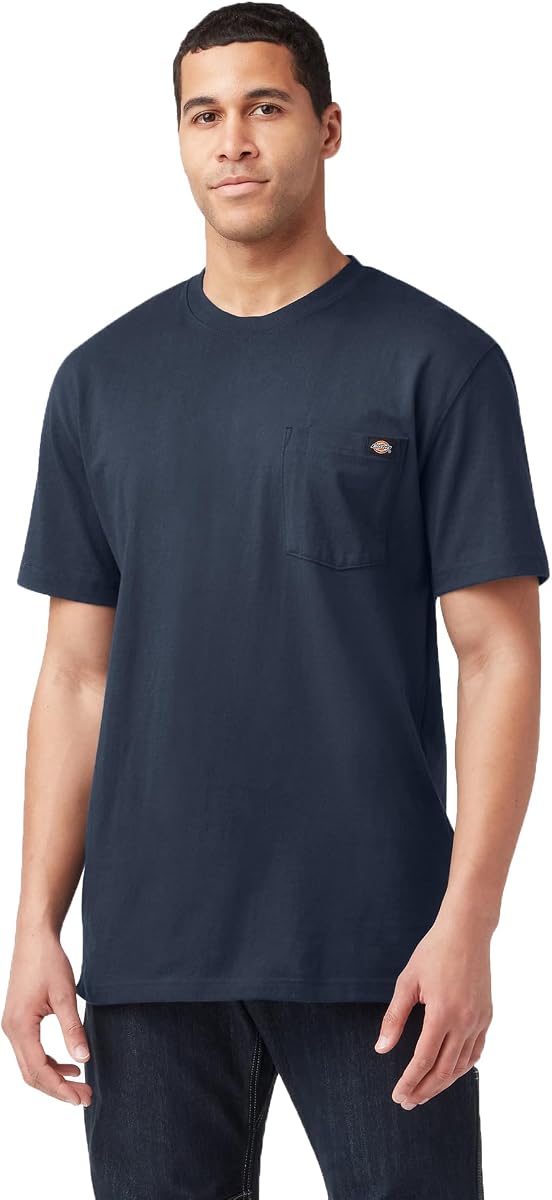 Dickies Camiseta de manga corta con bolsillo para hombre, pesada, jaspeada