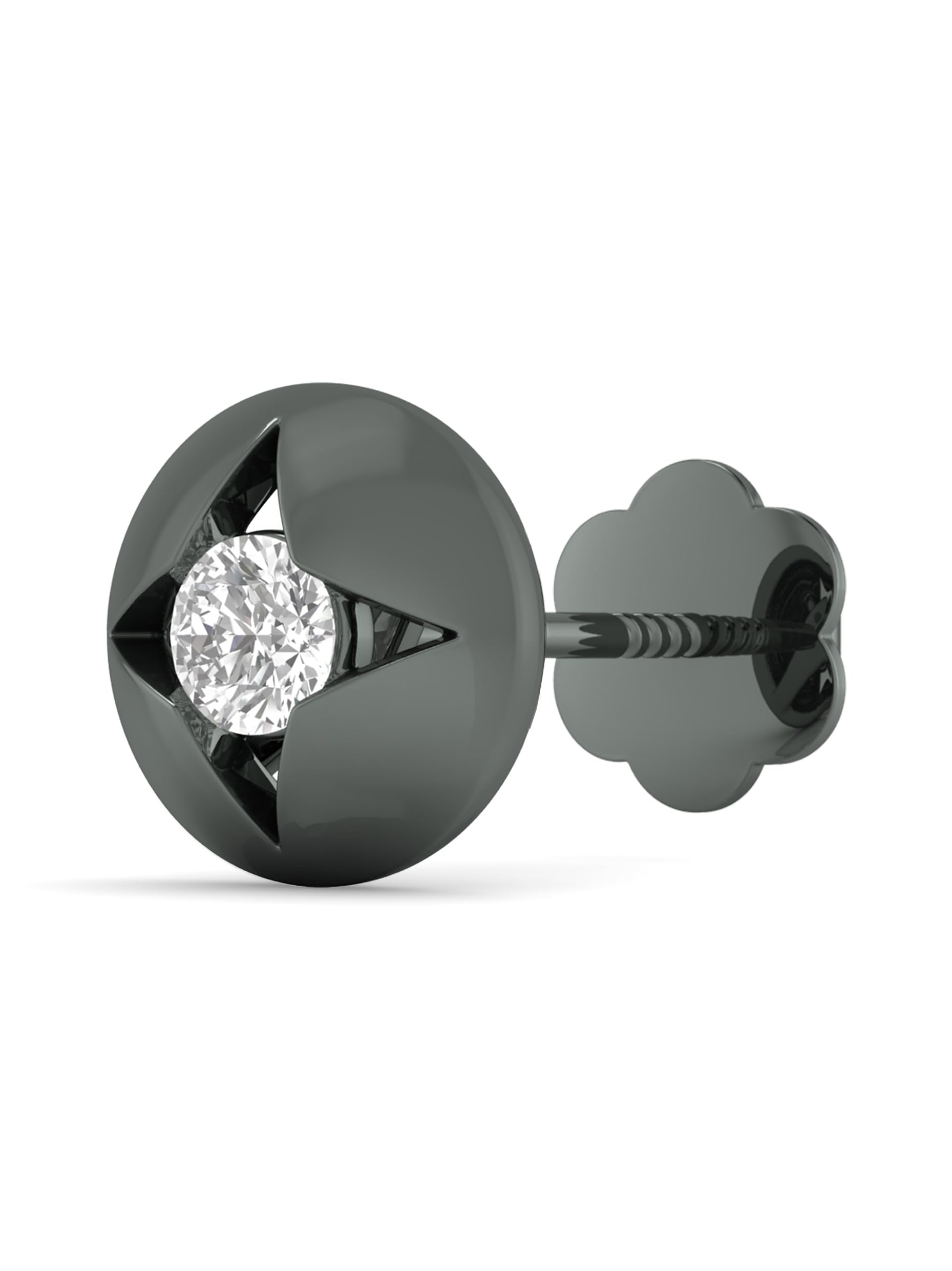 Stud Earrings for Men & Boys (1 Piece) - 925 Sterling Silver CZ Diamond Ear Studs - Radient Starbust - 18k Gold Plated Jewellery - Birthday Anniversary Gift - Men Fashion Accessories - Medium-image-8